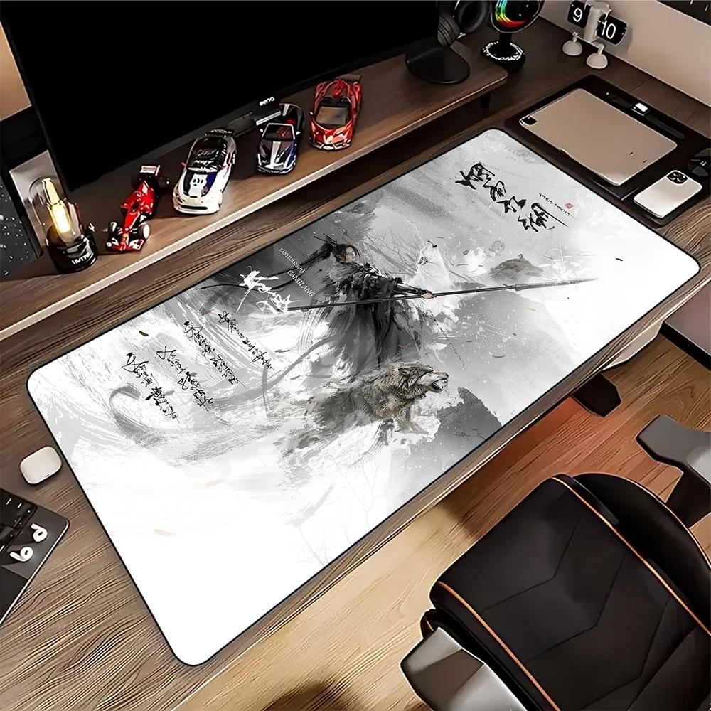 Japanese Great Wave OffChinese Style Dragon Mouse Pad for Gamer Setup Gaming Mousepad Rubber Keyboard Pads Pc Desk Mat xcm