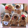 Plush Keychain Capybara Stuffed  With Pp Cotton Short Plush Backpack Gift Decor