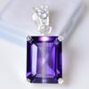 НАТУРАЛЬНЫЙ Фиолетовый Аметист 31 Карат СЕРТИФИЦИРОВАННЫЙ Изум 925 Стерлинговое Серебро Самоцветы Подвеска MY.PD-30-NS
