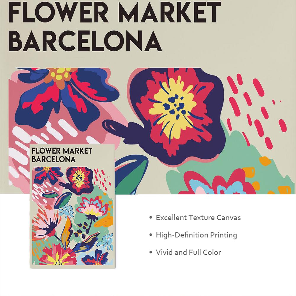 Абстрактные красочные цветочный рынок, настенная живопись на холсте, плакаты на скандинавскую тему и принты, настенные панно для гостиной, украшения дома