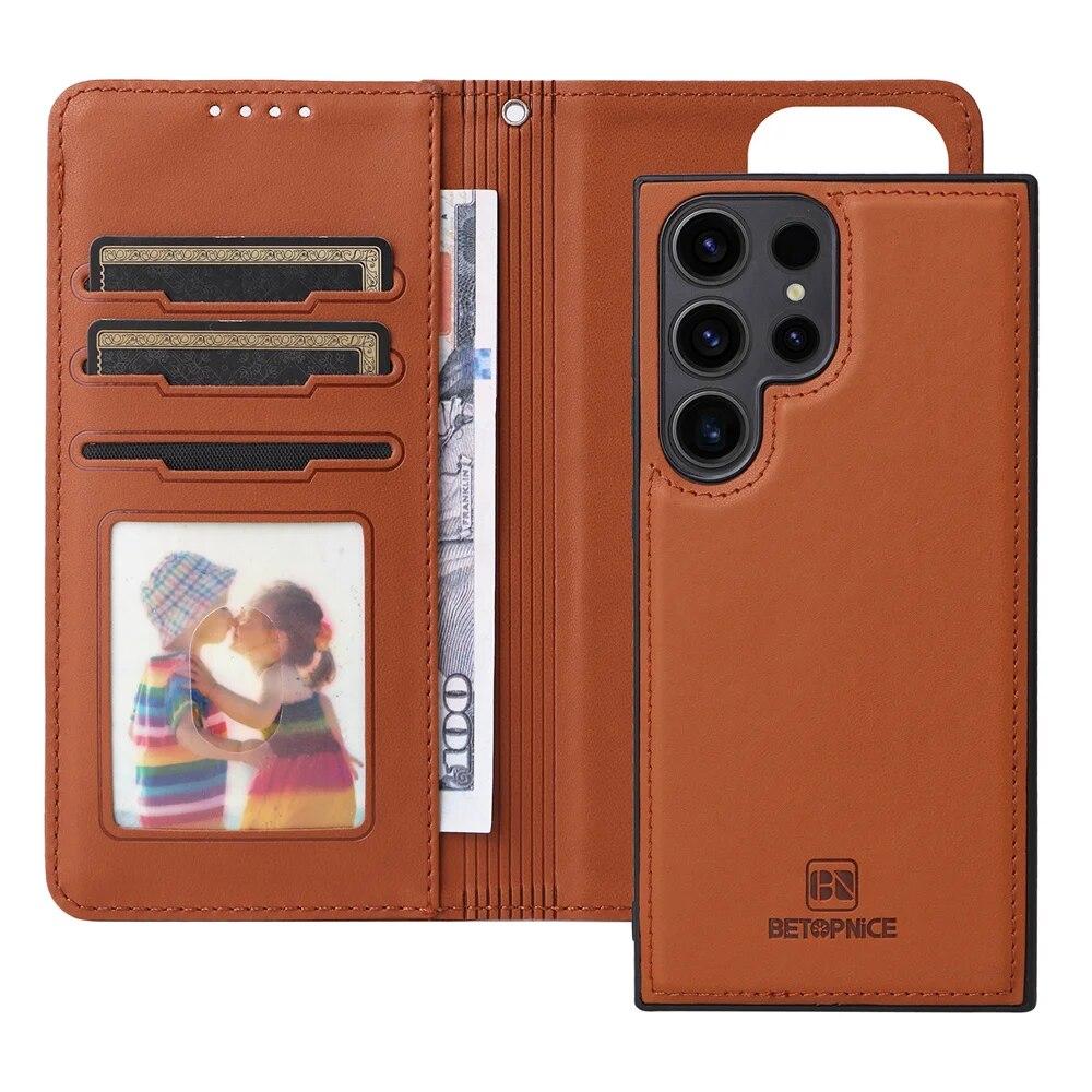Съемный чехол-кошелек 2 в 1 для Galaxy S23 S24 S22 Ultra S21 FE A14 A24 A34 A54 A13 A33 A53 A12 A32 A52, противоударный кожаный чехол-книжка с магнитной застежкой