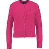 Polo Single-Breasted Crew Neck Long Sleeve Knit Sweater Women Sweater Purple Red 211972104-006
