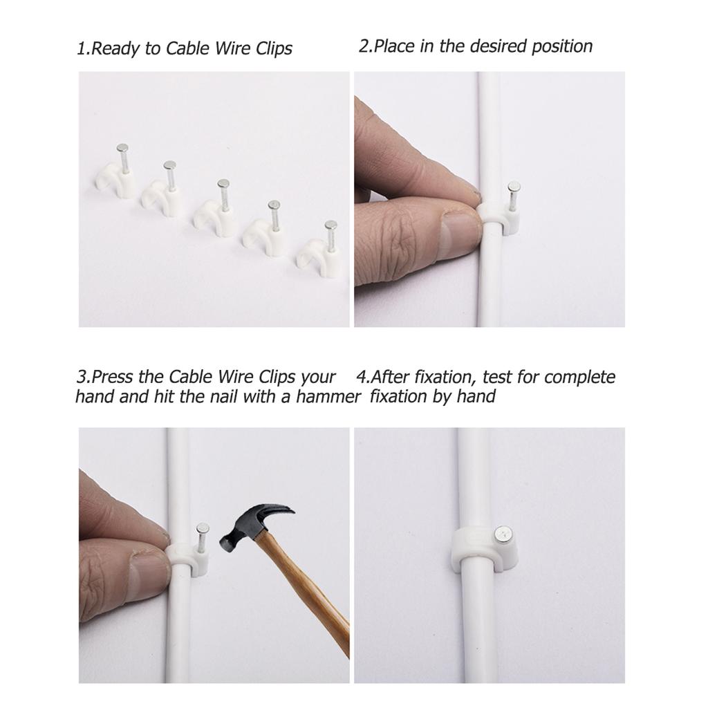 100 шт. круглых зажимов для кабеля 4 мм, 6 мм, 8 мм, 10 мм, кабельная разводка RG6 CAT6 RJ45, держатель для электрического провода, круглые зажимы для кабеля