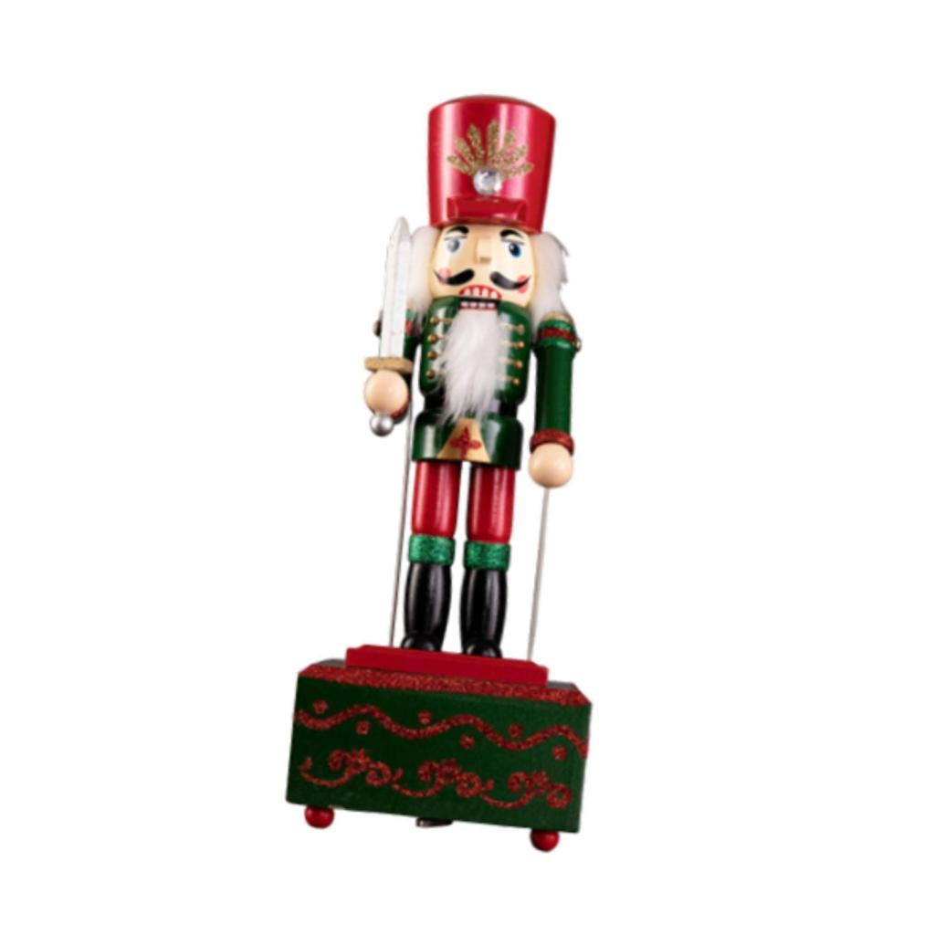 Wooden Music Box Desktop Decor Christmas Nutcracker Decor Nutcracker Puppets for Holiday New Yea Wedding Shelves Valentines Day