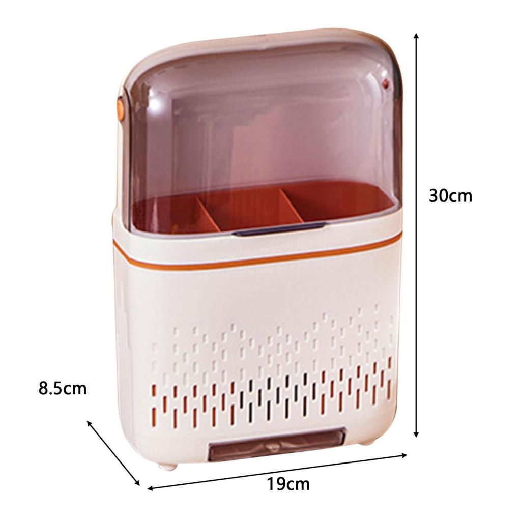 Chopstick Holder Compartmental Storage Organizer Multiuse Organizer with Dustproof Cover Tableware Drainer for Bathroom Kitchen