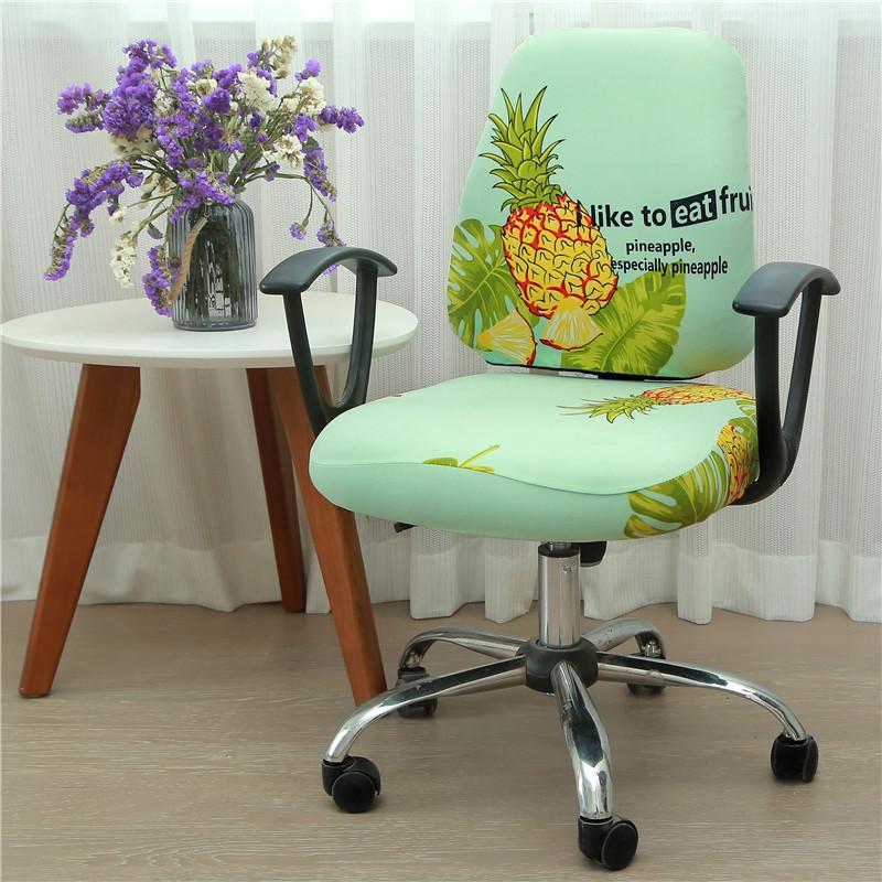 Printed Stretch Split Seat Cover Universal Computer Sectional Chair Covers Home Decor Rotating Lift Office Chair Protectors