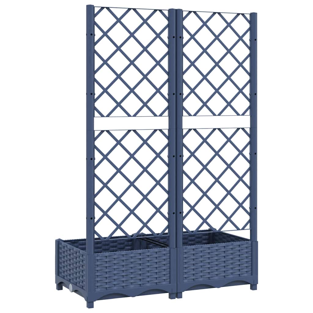 Garden Planter with Trellis Blue Gray 80 x 40 x 121.5 cm PP