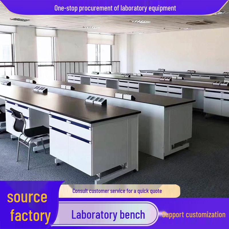 Acid and Alkali Resistant Steel and Wood Laboratory Workbench with Physical and Chemical Board