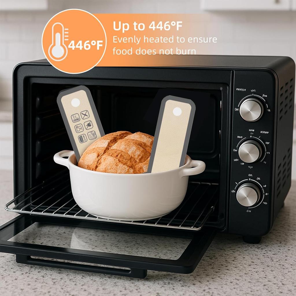 Silicone Bread Sling for Dutch Oven Baking, 2 PCS Easy Clean and Reble Sourdough Silicone Baking Mat with Long Handles, Non Stick, Easy to Transfer