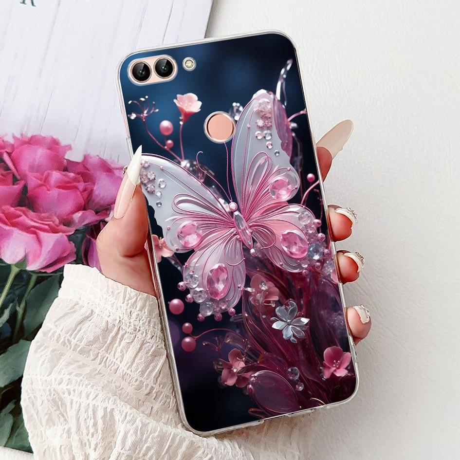 For Huawei P Smart 2018 Case Popular Butterfly Soft Silicone TPU Phone Back Cover For Huawei PSmart FIG-LX1 FIG-LX2 FIG-LX3 Case