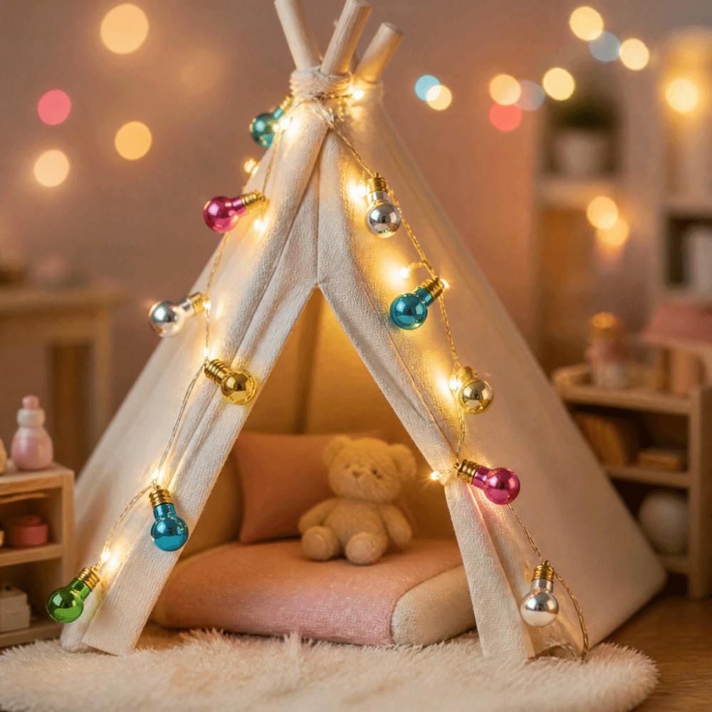 Simulation Dollhouse String Lights Mini Christmas Tree Lights String 1/6 1/12 Dollhouse