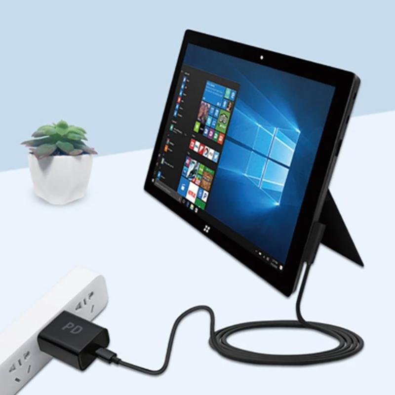 1,5 м USB Type C блок питания Pd зарядное устройство адаптер 3A кабель для быстрой зарядки 65 Вт шнур Type C для планшета Microsoft Surface Pro 1 2