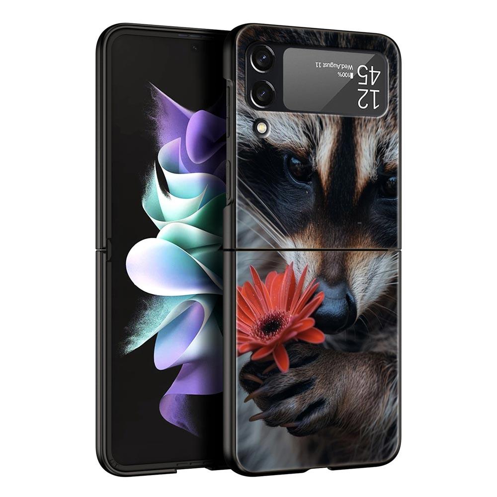 Жесткий чехол-накладка Mapache для Samsung Galaxy Z Flip 7 6 5 4 Черный чехол для Galaxy Z Flip 3 Складной корпус Fundas Capas Coque