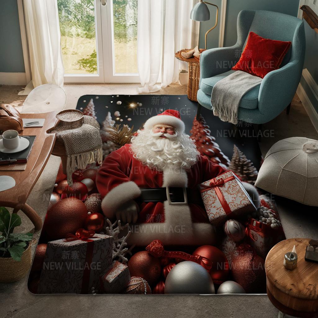 Ковер у входа в дом Домашний коврик у двери Гостиная Ванная Комната Ноги ванная комната Нескользящие коврики с водопоглощением для ванной Счастливого Рождества зима