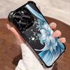 Цветок Синяя Лилия Прозрачный Покрытый Воздушной Подушкой Для iPhone 17 16 15 14 13 12 11 Pro Max Plus 16E 17Air Прозрачный Силиконовый Чехол