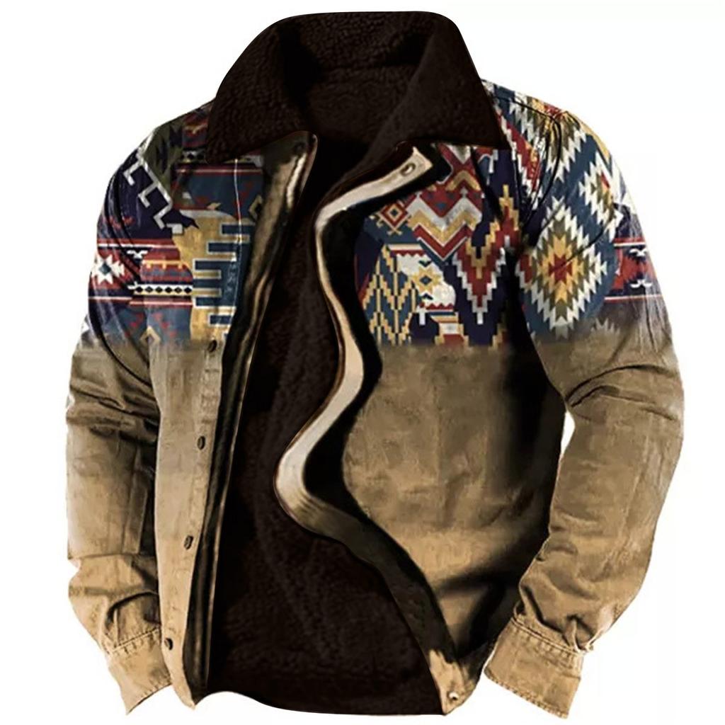 Men's Casual Camouflage Sports Sweatshirt Long Sleeve Zipper Loose Cotton Jacket Coat