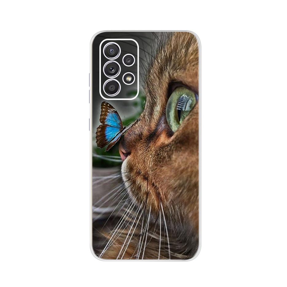 Cute Cat Cover For Samsung Galaxy A32 Case SM-A325F Soft TPU Slim Fundas For Samsung A32 A 32 5G A326B Phone Cases Coque Bumper