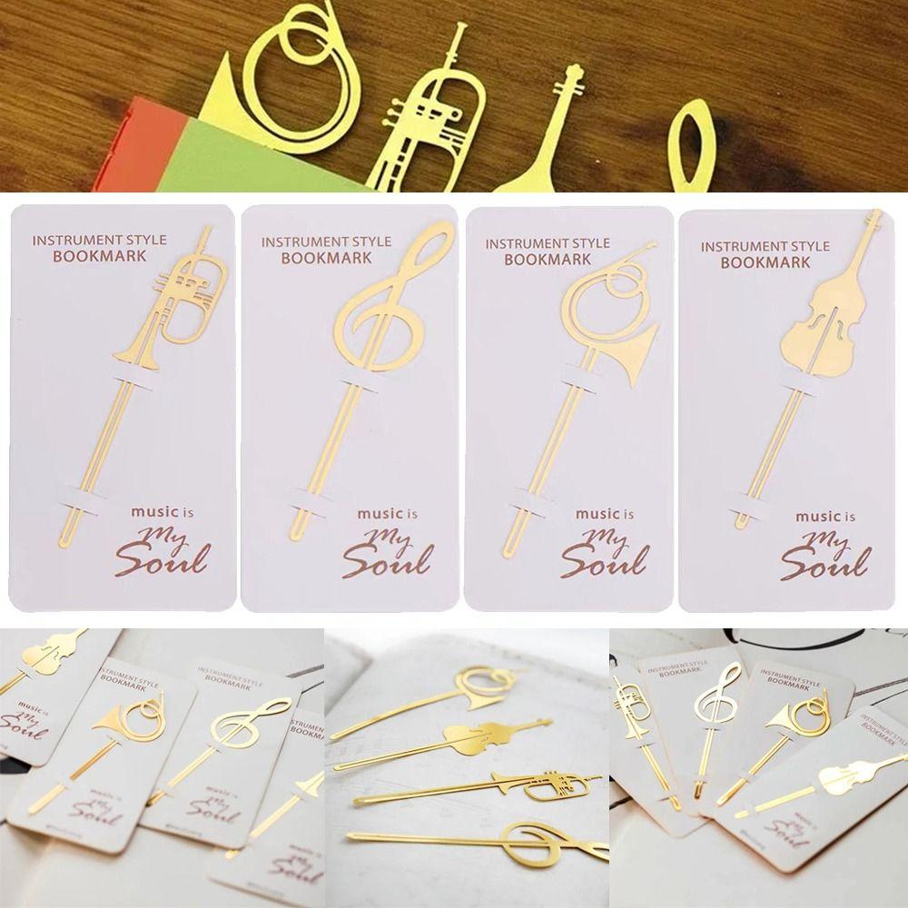 Office Meta Book Maker Gold Musical Note Paper Clips Musical Instruments Bookmark Stationery