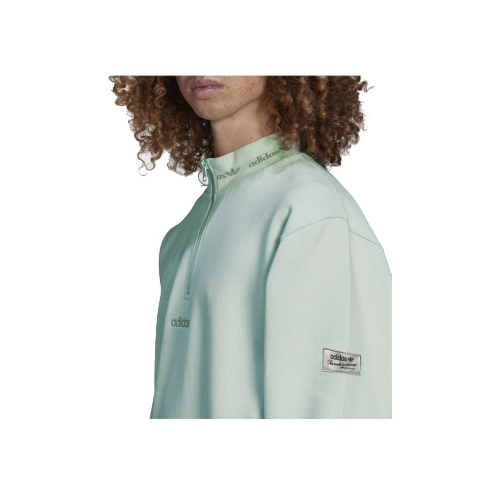 Adidas Originals Trefoil Logo Solid Sport Pullover Sweatshirt Men Tops Light-Green HM2657