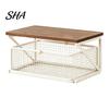 Home Coffee Bar Decor Station Organizer with Drawer, Tiered Organizer, Wooden Top Shelf, Capsule Wire Mesh Drawers for Tea Bags, Capsules, Office