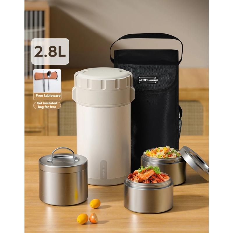 3.2L Термоконтейнер для ланча Bento многофункциональный Горячая еда Нержавеющая сталь Многослойный Отдельный Контейнер Посуда Коробка Набор