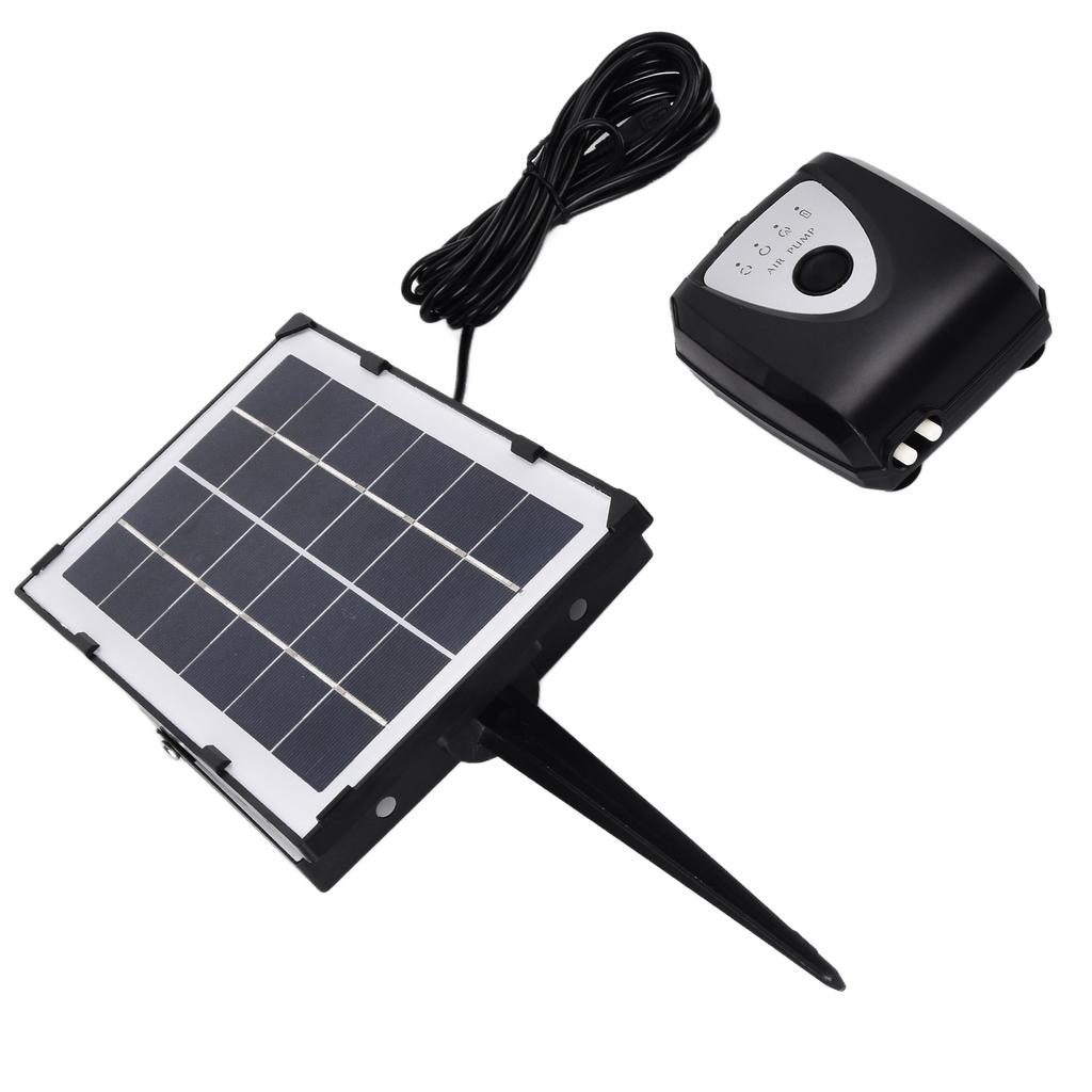 Солнечный кислородный насос Низкое давление Заземляющий штекер Аэрационный насос с кислородной трубкой и аэрационным камнем