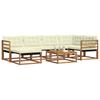 Outdoor Sofa Set 19 pcs Natural & Cream Solid Acacia Wood
