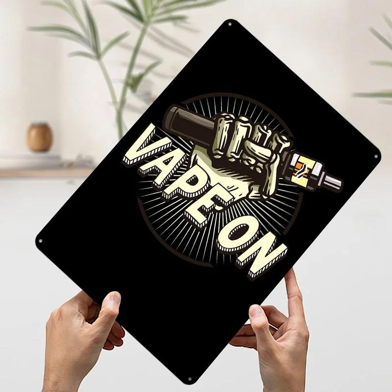 Cool Vape Electronic Tin Plaque Poster Customized Wall Art Retro Vintage Metal Signs for Man Cave Decoration Living Room Decor