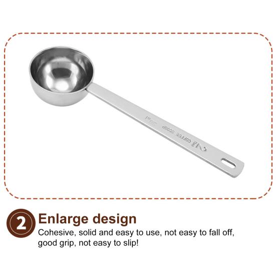 Stainless Steel Measuring Spoon Long Handle Coffee Scoop Spoon Tablespoon 5ml 10ml 15ml 20ml 30ml Cooking Measurement Tool for Ground Coffee