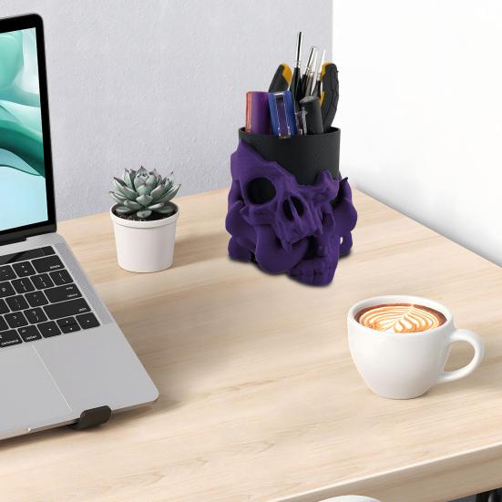 Подставка для ручек в виде черепа, держатель для кистей для макияжа, держатель для хранения в ванной, органайзер для стола в виде скелета для ключей, косметических инструментов, украшения на Хэллоуин