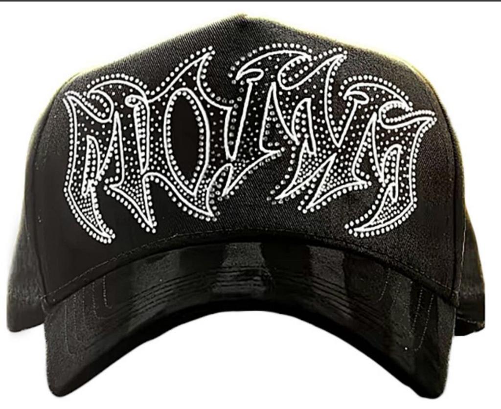 High Quality 5-Panel Curved Brim Baseball Cap with Rhinestone Embellishments Terry Fabric Dobby Style-Sporty Unisex Adult Hat