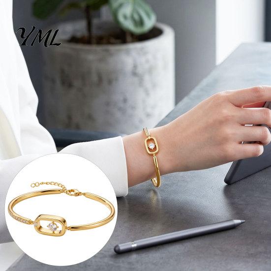 Adjustable Zircon Bracelet Sparkly Bangle for Women, Shiny Geometric Rhinestone Sophisticated Banquet Jewelry Bracelet, Statement Daily, Banquets,