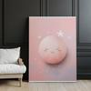 Tajemniczy Różowy Księżyc Tajemniczy Różowy Księżyc, 50X70 Cm, Rama Aluminiowa Złota, Papier Matowy 230 Gsm