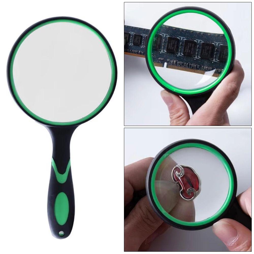 1Pcs Antique Mahogany Handle 10X Magnifying Glass Portable Eye Loupe For Reading Book