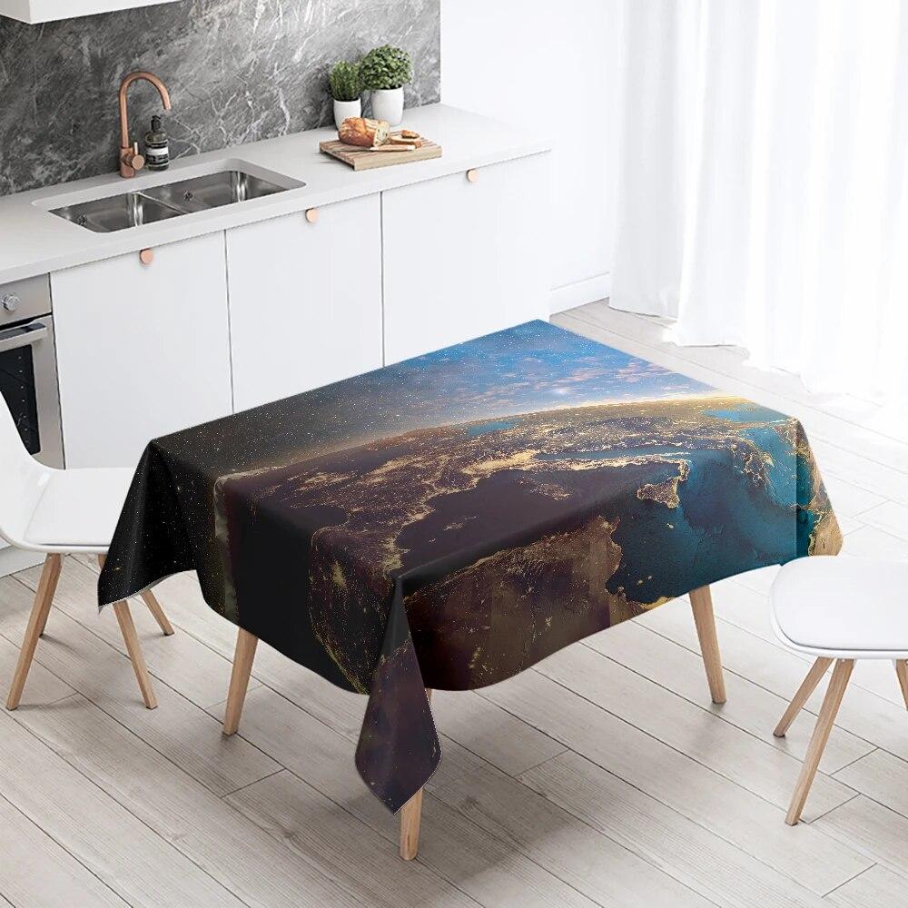 Таинственная космическая звезда, планета, скатерть для салона, вечеринки, ресторана, украшение, противообрастающий водонепроницаемый домашний стол