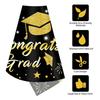 1PC Matte Black Gold Graduation Tablecloth Waterproof Plastic Table Cover for College Banquet, School Celebration  Party Decor