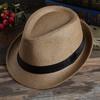 Simple Women Ribbon Decoration Wide Brim Men Beach Hats Fedoras Weave Shade Sun Caps Straw Hat