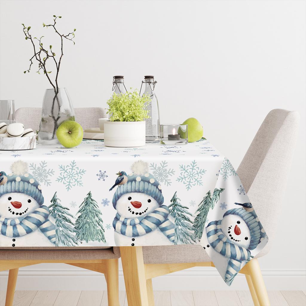 Рождественская тема, Одноразовая ПЭ скатерть, Рождественская утолщенная и прочная, Подходит для рождественской вечеринки/пикника/дома