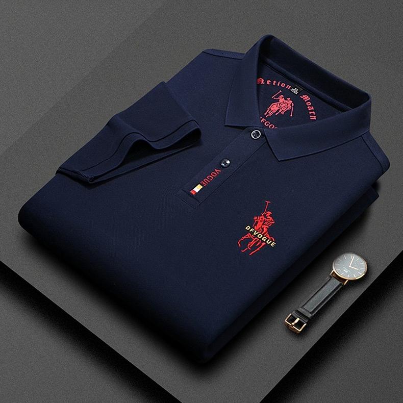 Trend Hub New High-end Men's Short Sleeved T-shirt Embroidered Lapel Polo Shirt Plus Size Paul Thin Top for Men