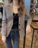Women's Plaid Suit Jacket, Spring/Autumn 2024 Collection - Slim, Short Style, Trendy Student Look
