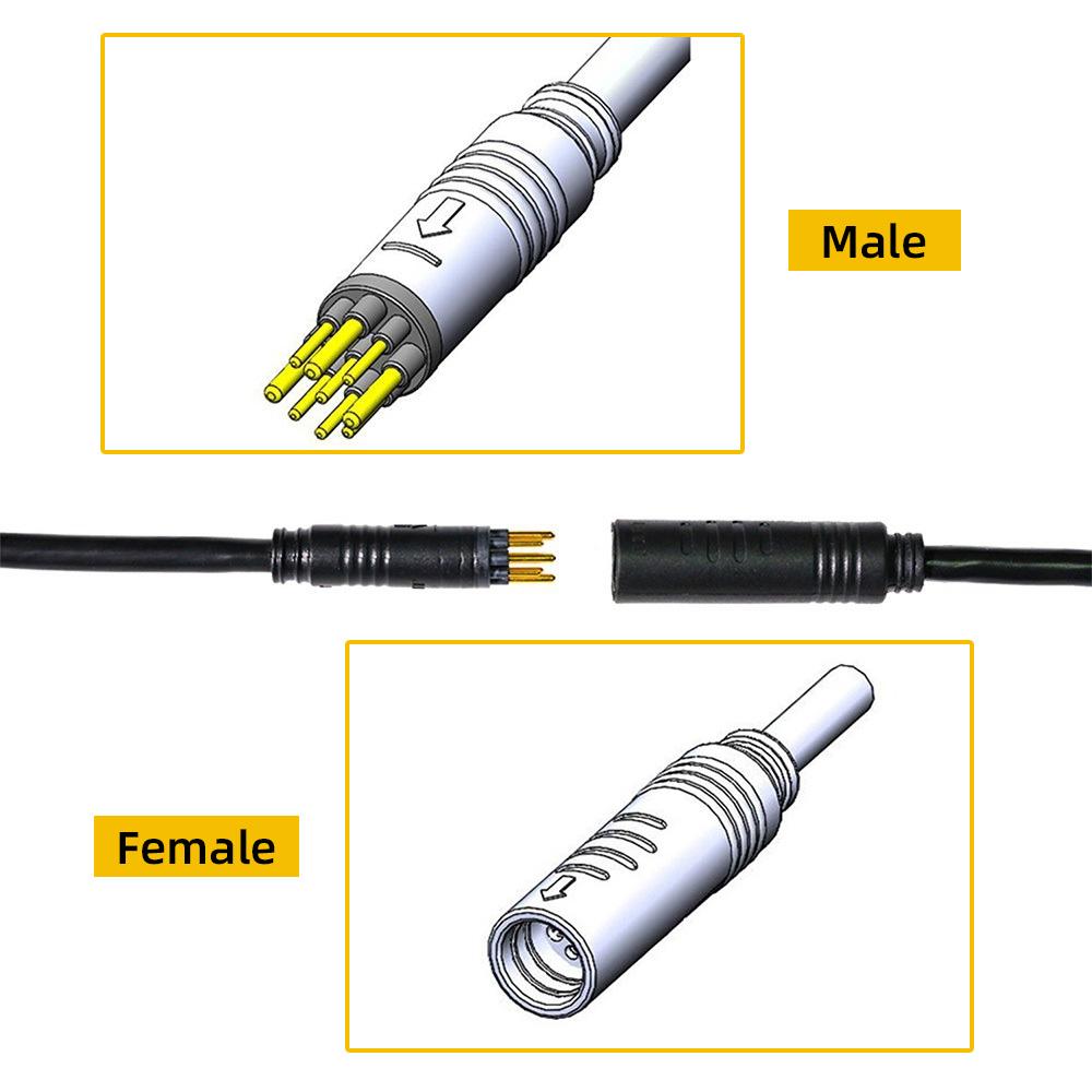 Bicycle To Electric Bike Conversion Motor Adapter Cable with Female Connector 6 Pin Hall Sensor and