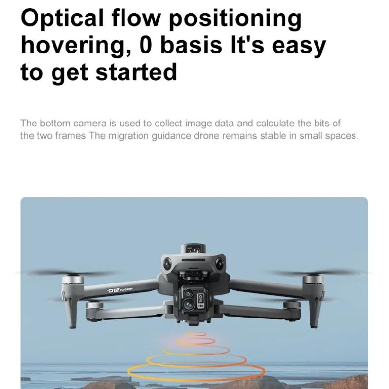 D12 GPS Drone 8K 7.2-inch Screen Professional Camera 5G Wifi Photography Brushless Obstacle Avoidance Three-Axis Gimbal Aircraft RC Distance 6KM