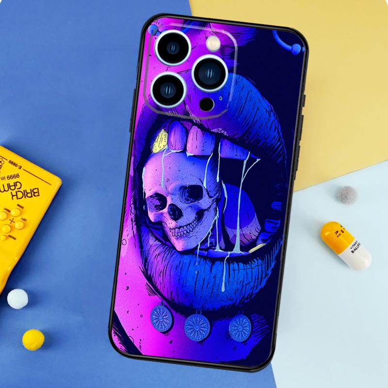 Skull Trippy Octopus Phone Case For iPhone 17 16 14 13 12 11 15 Pro Max Plus 12 13 mini 16e 17 Air Bumper Cover