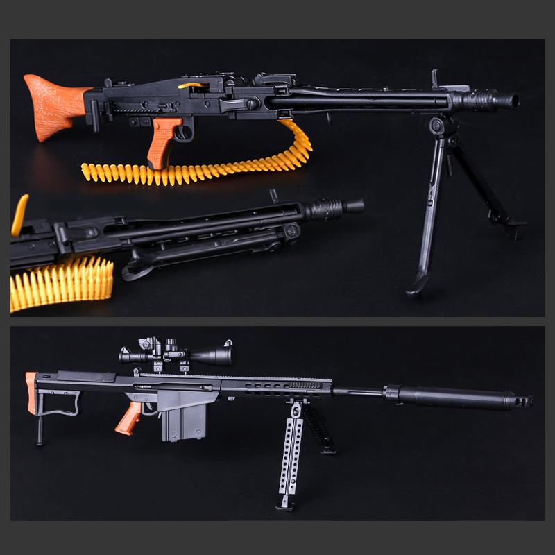 Масштаб 1/6 Военное Оружие Армии США Снайперская Винтовка M82A1 M134 M14 M16 Полицейский Солдат SWAT Фигурка Модель для Сборки Оружие Игрушки