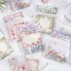 Mr.Paper 100 шт./пакет Квадратный блокнот для заметок Ins Свежий Художественный Цветок Декорация для блокнота Записка для оставления сообщений Канцелярские товары
