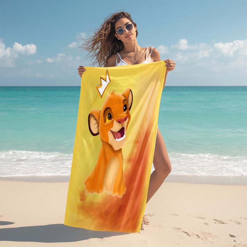 1Pc Lion Cub Explores Jungle Beach Towel Microfiber Beach Towel Thin Absorbent For Beach Swimming Yoga Bath Sports 0917269