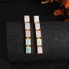 Elegant Light Luxury Design Natural Opal Silver Long Earrings Mysterious Color Rich Women Banquet & Anniversary Wear