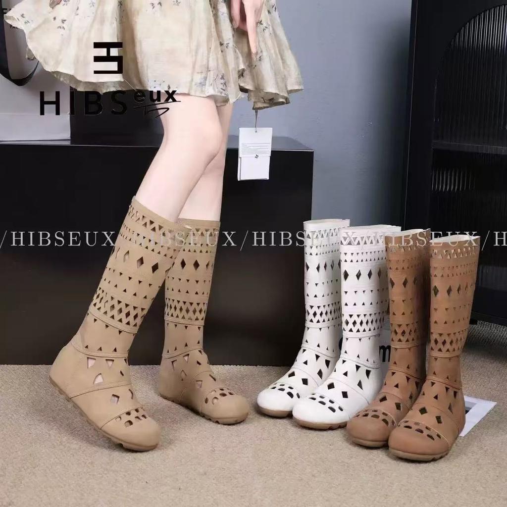 British Style Versatile Maillard Boots 2025 Spring and Summer New Net Boots Hollow Breathable Flat Bottom Hole Cool Boots Short Boots