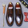Italian Handmade Men's Dress Shoes Genuine Leather Black Brown Retro Business Wedding Formal Shoes For Men 2024 New