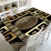 Роскошная прямоугольная скатерть с геометрическим принтом из черного золота в Греции для стола и украшения, водонепроницаемая скатерть
